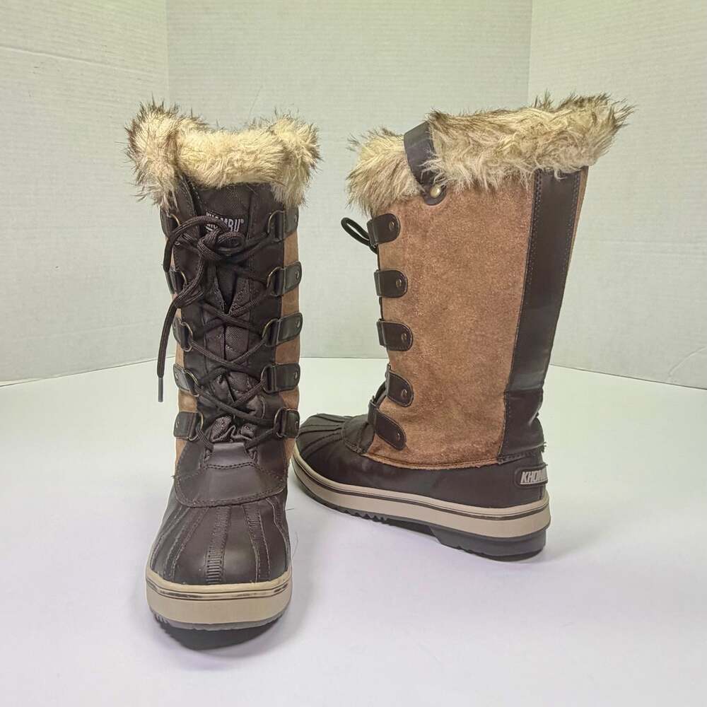 Khombu Women's Nordic 2 Tall Winter Boots, Brown Faux Fur Leather & Man-made Siz - Picture 13 of 13